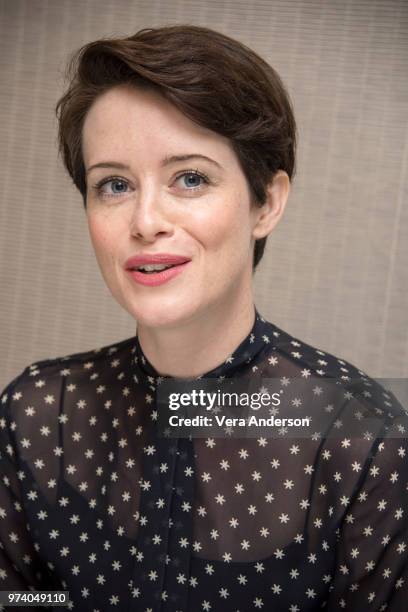 Claire Foy at "The Girl in the Spider's Web" Press Conference at the Arts Hotel on June 12, 2018 in Barcelona, Spain.