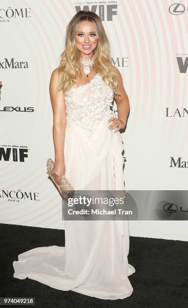 Katarina Van Derham attends the Women In Film 2018 Crystal + Lucy Awards held at The Beverly Hilton Hotel on June 13, 2018 in Beverly Hills,...