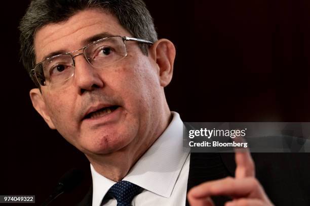 Joaquim Levy, managing director and chief financial officer of the World Bank Group, speaks during the Green and Social Bond Principles Annual...