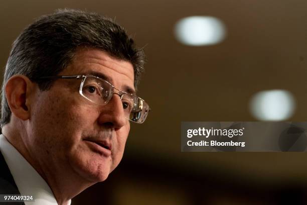 Joaquim Levy, managing director and chief financial officer of the World Bank Group, speaks during the Green and Social Bond Principles Annual...