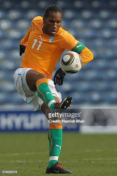 Didier Drogba of Ivory Coast in action during the International Friendly match between Ivory Coast and Republic of Korea played at Loftus Road on...