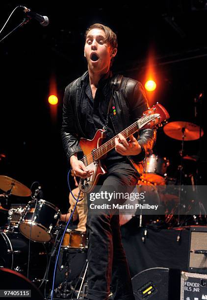 Michael Tomlinson of Yves Klein Blue performs on stage at the Palace on September 27, 2009 in Melbourne, Australia.