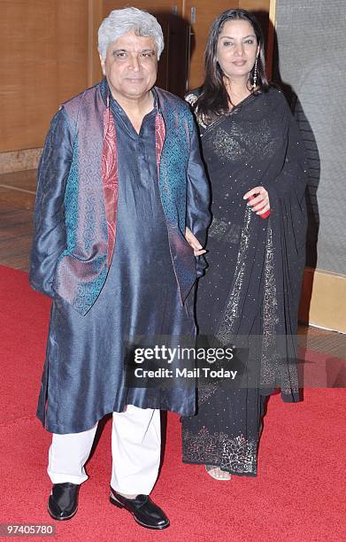 Shabana Azmi and Javed Akhtar at Big Pictures' success bash held in Mumbai on February 28, 2010.