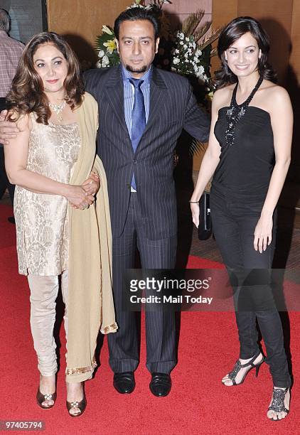 Tina Ambani with Gulshan Grover and Diya Mirza at Big Pictures' success bash held in Mumbai on February 28, 2010.