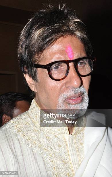 Amitabh Bachchan at Big Pictures' success bash held in Mumbai on February 28, 2010.