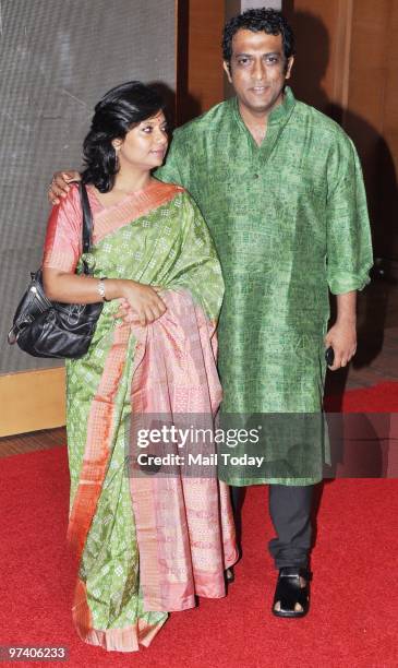 Anurag Basu with wife at Big Pictures' success bash held in Mumbai on February 28, 2010.