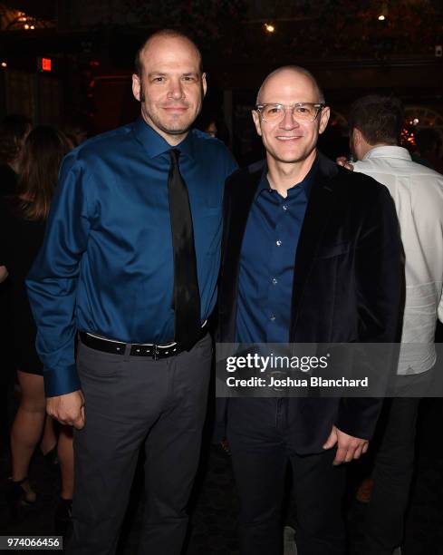 Directors Nathan Zellner and David Zellner attend the after party for Magnolia's DAMSEL, sponsored by Casa Noble on June 13, 2018 in Los Angeles,...
