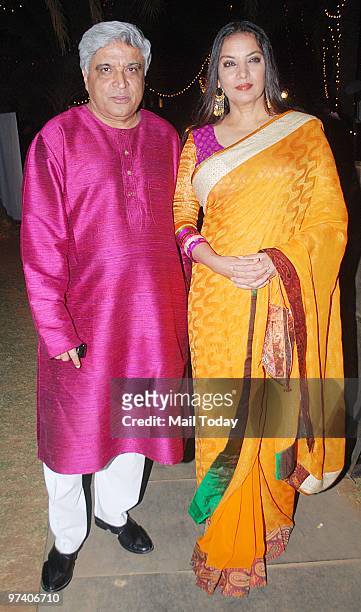 Javed Akhtar and Shaban Azmi at the GR8 Women Achievers Awards in Mumbai on February 26, 2010.