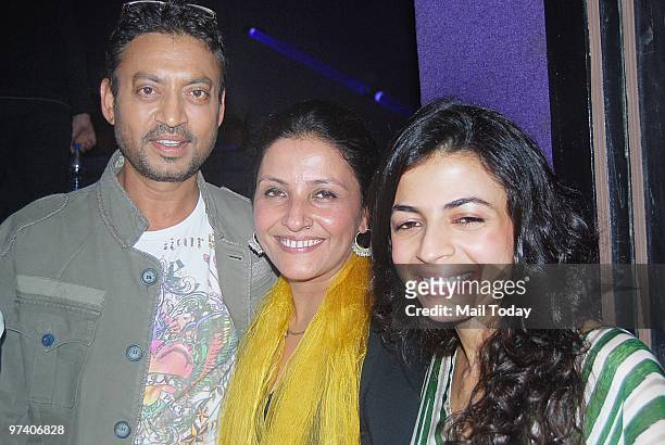 Irfan Khan, Leena Yadav and Ambika Hinduja at the special screening of Teen Patti in Mumbai on February 25, 2010.