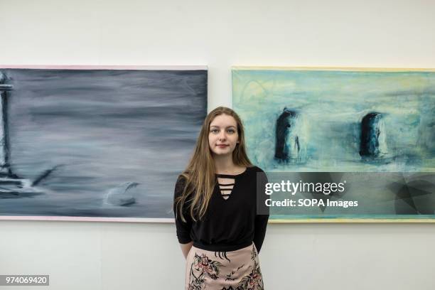 Amy Wilds seen at her final show exhibition at Leeds arts university. Leeds arts university show 2018, the show contains showcasing the breadth of...