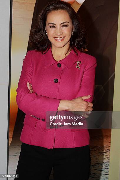 Actress Alma Delfina attends the presentation of the soap opera Vidas Robadas at Camino Real Pedregal Hotel on March 3, 2010 in Mexico City, Mexico.