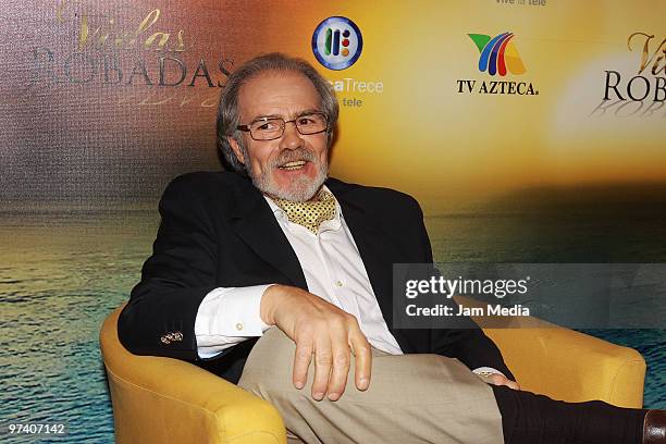 Actor Jose Alonso attends the presentation of the soap opera Vidas Robadas at Camino Real Pedregal Hotel on March 3, 2010 in Mexico City, Mexico.