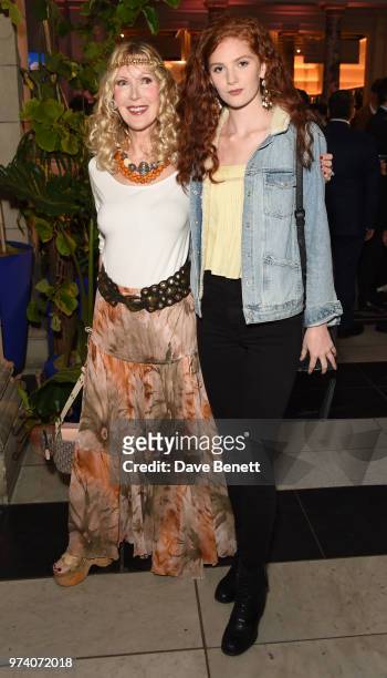 Basia Briggs and Lizzie Morton attend a private view of "Frida Kahlo: Making Her Self Up" at The V&A on June 13, 2018 in London, England.