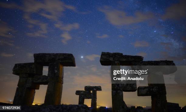 View of Blaundus ancient city located at Ulubey district of Turkey's Usak province on June 13, 2018. Blaundus ancient city built by people coming...