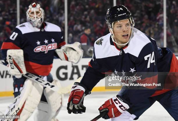 Washington Capitals defenseman John Carlson during the second period of the 2018 Coors Light NHL Stadium Series game between the Washington Capitals...