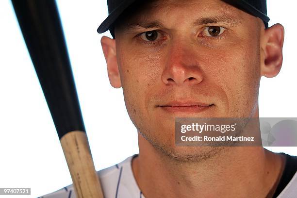 Clint Barmes of the Colorado Rockies poses for a photo during Spring Training Media Photo Day at Hi Corbett Field on February 28, 2010 in Tucson,...