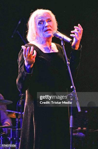 Georgette Dee performs during the premiere of 'Dee Frost Welt - Lieder' at Tipi am Kanzleramt on June 13, 2018 in Berlin, Germany.