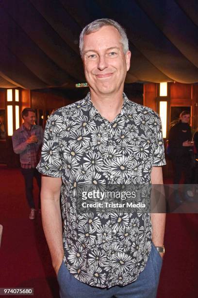 Thomas Hermanns attends the premiere of 'Dee Frost Welt - Lieder' at Tipi am Kanzleramt on June 13, 2018 in Berlin, Germany.