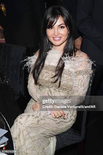 Emily Kazandjian attends the amfAR Gala Cannes 2018 dinner at Hotel du Cap-Eden-Roc on May 17, 2018 in Cap d'Antibes, France.