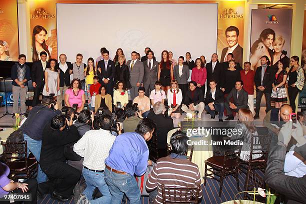 Mexican actors attend the presentation of the soap opera Vidas Robadas at Camino Real Pedregal Hotel on March 3, 2010 in Mexico City, Mexico.