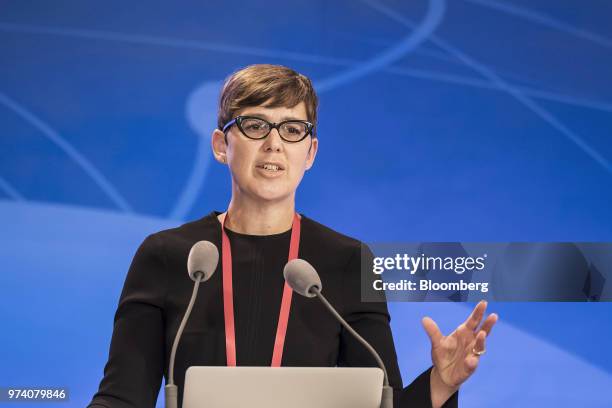 Megan Butler, director of supervision at the Financial Conduct Authority , speaks during the Lujiazui Forum in Shanghai, China, on Thursday, June 14,...