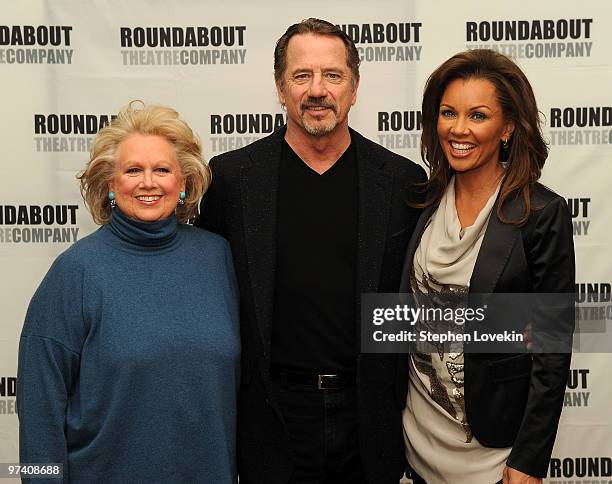 Actors Barbara Cook, Tom Wopat, and Vanessa Williams attend the meet and greet for Broadway's "Sondheim on Sondheim" on March 3, 2010 in New York...