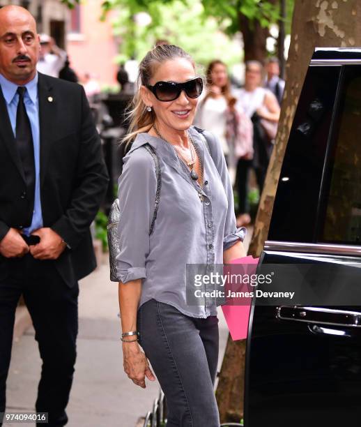 Sarah Jessica Parker seen on the streets of the West Village on June 13, 2018 in New York City.