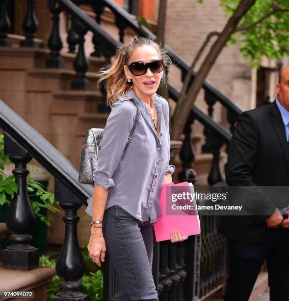 Sarah Jessica Parker seen on the streets of the West Village on June 13, 2018 in New York City.