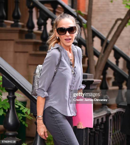 Sarah Jessica Parker seen on the streets of the West Village on June 13, 2018 in New York City.