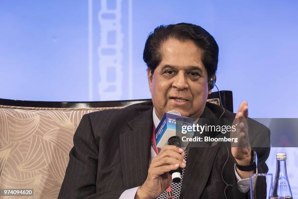 Kundapur Vaman Kamath, president of the New Development Bank BRICS, speaks during the Lujiazui Forum in Shanghai, China, on Thursday, June 14, 2018....