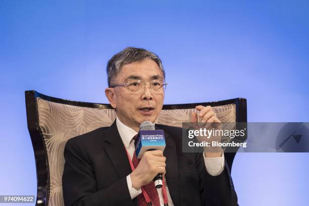 James Lau, secretary of Hong Kong's Financial Services and Treasury Bureau, speaks during the Lujiazui Forum in Shanghai, China, on Thursday, June...