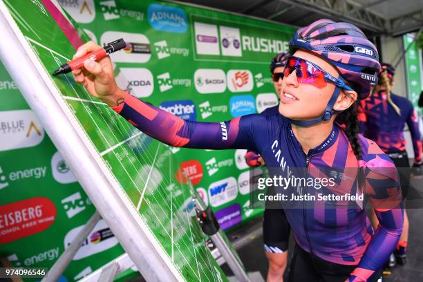 Start / Podium / Katarzyna Niewiadoma of Poland and Team Canyon SRAM Racing / during the 5th OVO Energy Women's Tour 2018 / Stage 2 a 143,9km stage...