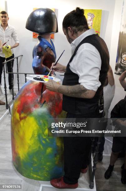 The artist Domingo Zapata during the inauguration of the exhibition SMILE by Domingo Zapata and Alejandro Sanz on June 13, 2018 in Madrid, Spain.