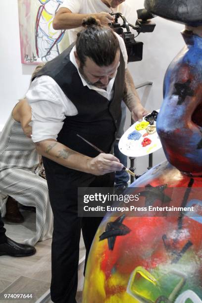 The artist Domingo Zapata during the inauguration of the exhibition SMILE by Domingo Zapata and Alejandro Sanz on June 13, 2018 in Madrid, Spain.