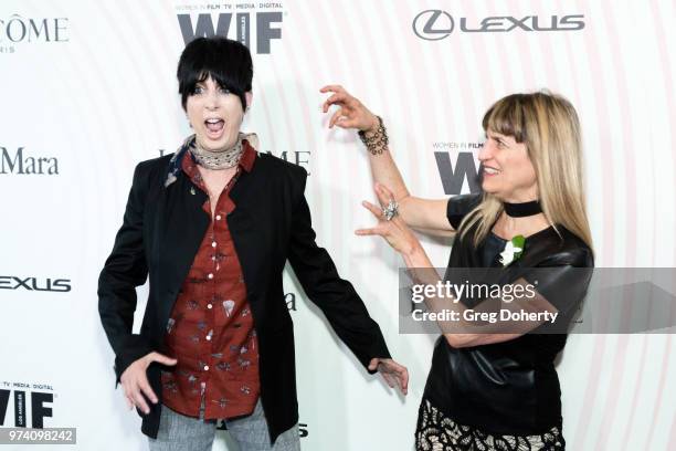 Diane Warren and Catherine Hardwickes attend Women In Film 2018 Crystal + Lucy Award at The Beverly Hilton Hotel on June 13, 2018 in Beverly Hills,...