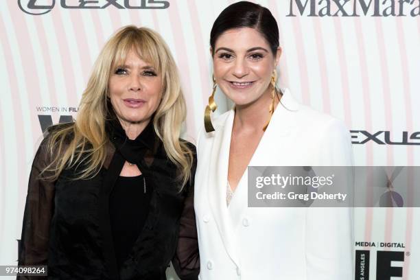 Rosanna Arquette and Max Mara Vice President US Retail and Global Brand Ambassador Maria Giulia Maramotti attends Women In Film 2018 Crystal + Lucy...