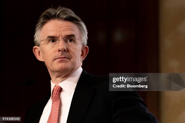 John Flint, chief executive officer of HSBC Holdings Plc, attends the Green and Social Bond Principles annual general meeting and conference in Hong...