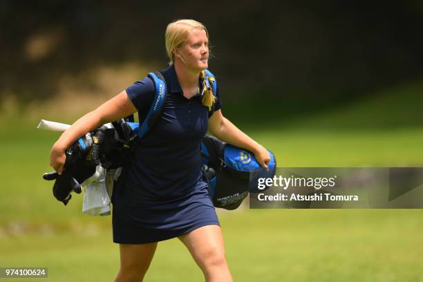 Ingrid Lindblad of Sweden looks on during the third round of the Toyota Junior Golf World Cup at Chukyo Golf Club on June 14, 2018 in Toyota, Aichi,...