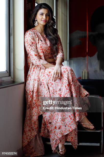 Bollywood actor Daisy Shah poses during an exclusive interview with HT City-Hindustan Times for the promotion of movie Ramratan, at HT Media Office...