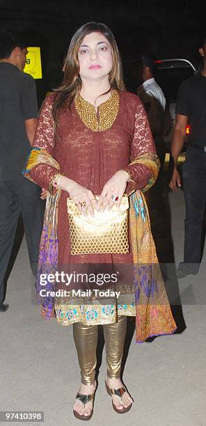 Alka Yagnik at the Filmfare Awards function at the Yashraj studios in Mumbai on February 28, 2010.