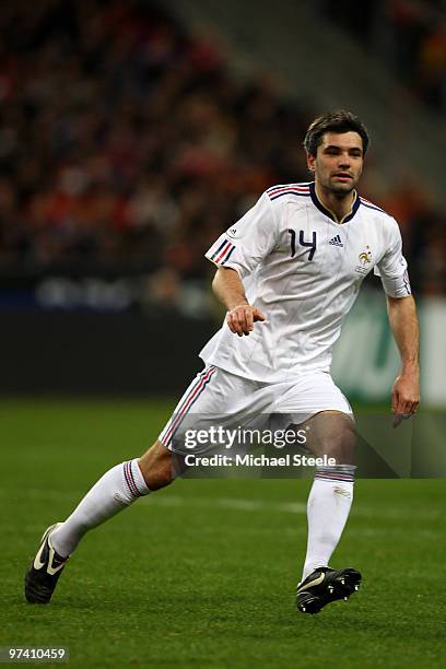 Jeremy Toulalan of France during the France v Spain International Friendly match at the Stade de France on March 3, 2010 in Paris, France.