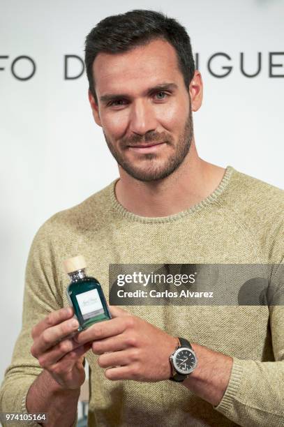 Spanish Olympic Medalist Saul Craviotto presents 'Agua Fresca Citrus Cedro' fragance by Adolfo Dominguez on June 14, 2018 in Madrid, Spain.