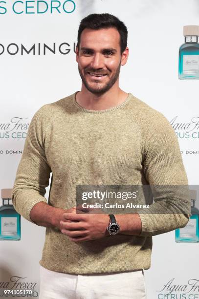 Spanish Olympic Medalist Saul Craviotto presents 'Agua Fresca Citrus Cedro' fragance by Adolfo Dominguez on June 14, 2018 in Madrid, Spain.