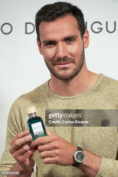 Spanish Olympic Medalist Saul Craviotto presents 'Agua Fresca Citrus Cedro' fragance by Adolfo Dominguez on June 14, 2018 in Madrid, Spain.