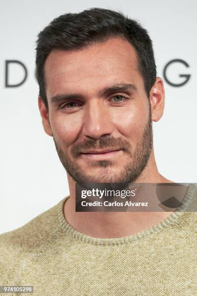 Spanish Olympic Medalist Saul Craviotto presents 'Agua Fresca Citrus Cedro' fragance by Adolfo Dominguez on June 14, 2018 in Madrid, Spain.