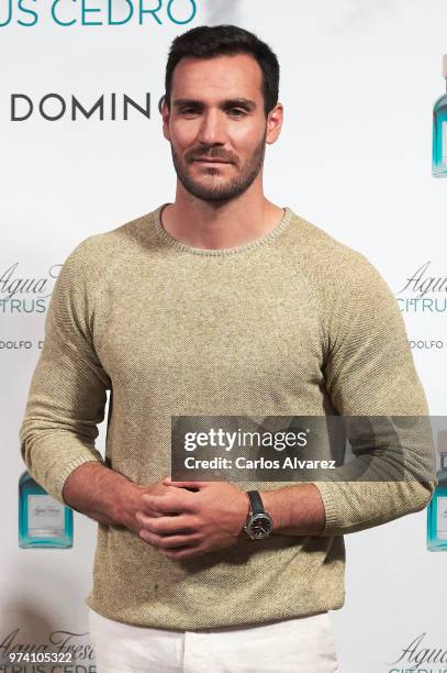 Spanish Olympic Medalist Saul Craviotto presents 'Agua Fresca Citrus Cedro' fragance by Adolfo Dominguez on June 14, 2018 in Madrid, Spain.