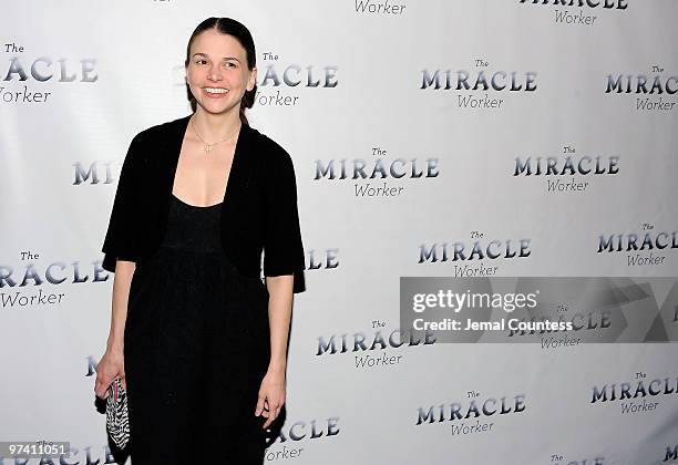 Actress Sutton Foster attends the Broadway opening of "The Miracle Worker" at the Circle in the Square on March 3, 2010 in New York City.