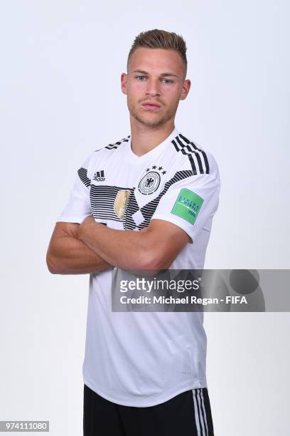 Joshua Kimmich of Germany pose for a photo during the official FIFA World Cup 2018 portrait session on June 13, 2018 in Moscow, Russia.