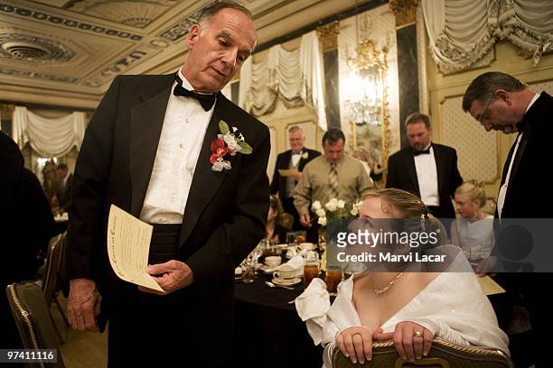 Steve Clark reads the "Purity Covering and Covenant" to his fiance's daughter, Ashley Avery, 17 on May 16, 2008 in Colorado Springs, Colorado. The...