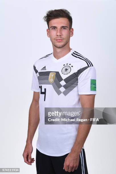 Leon Goretzka of Germany pose for a photo during the official FIFA World Cup 2018 portrait session on June 13, 2018 in Moscow, Russia.